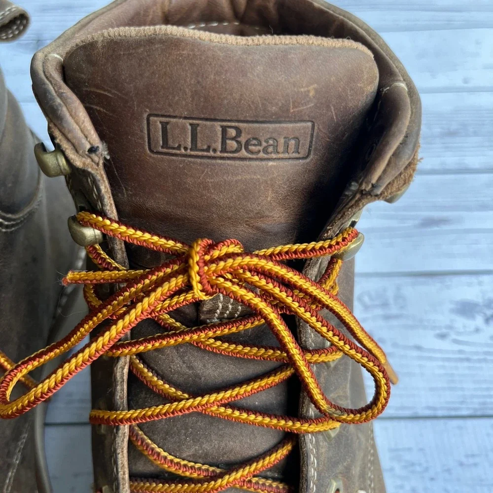 LL Bean Stonington Boots Men 7 Leather Moc Toe Utility Hiking Workwear Outdoor